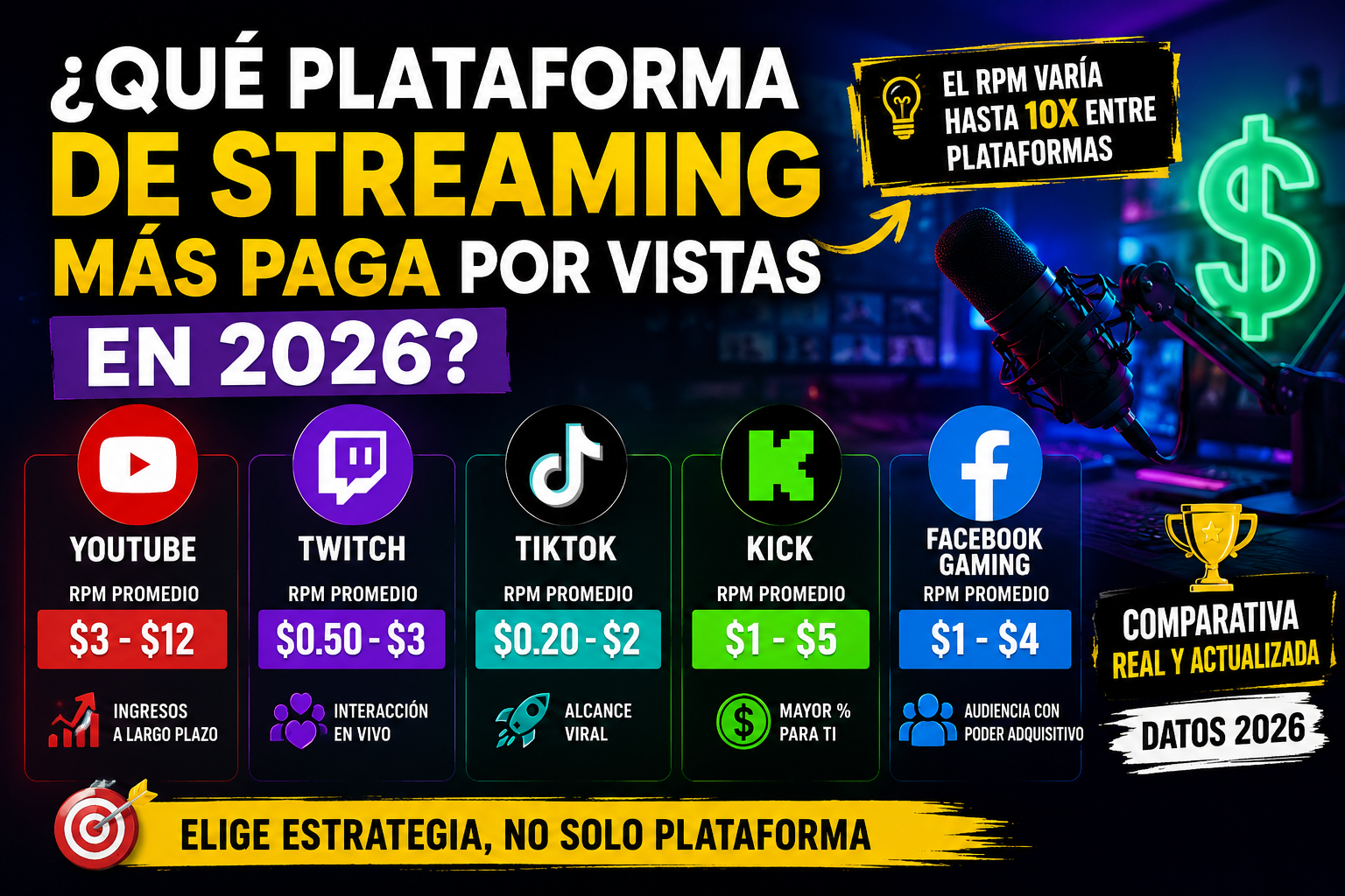 Comparativa visual de logos de plataformas de streaming con símbolos de dinero
