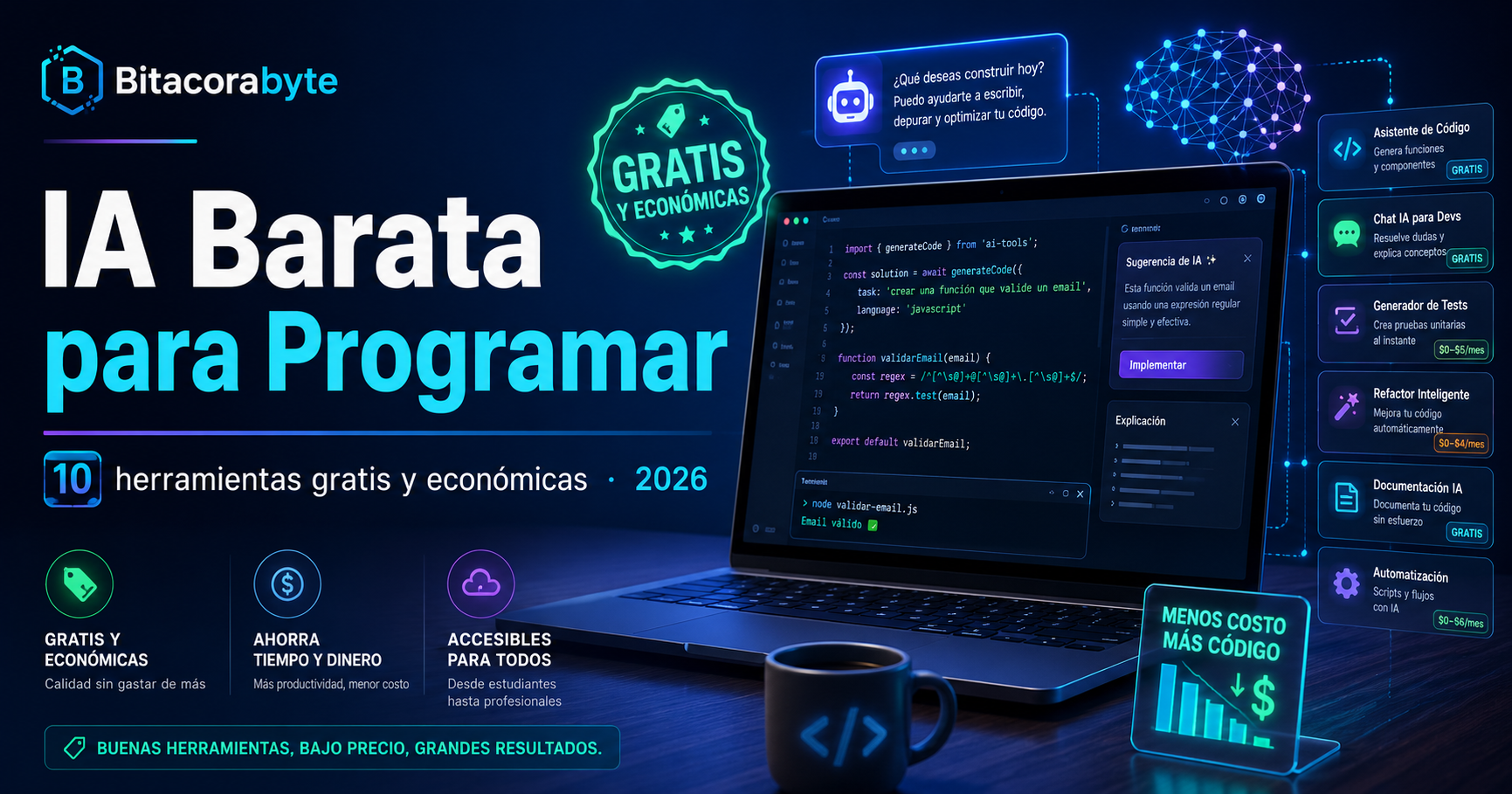 Herramientas de IA económicas para programar en 2026