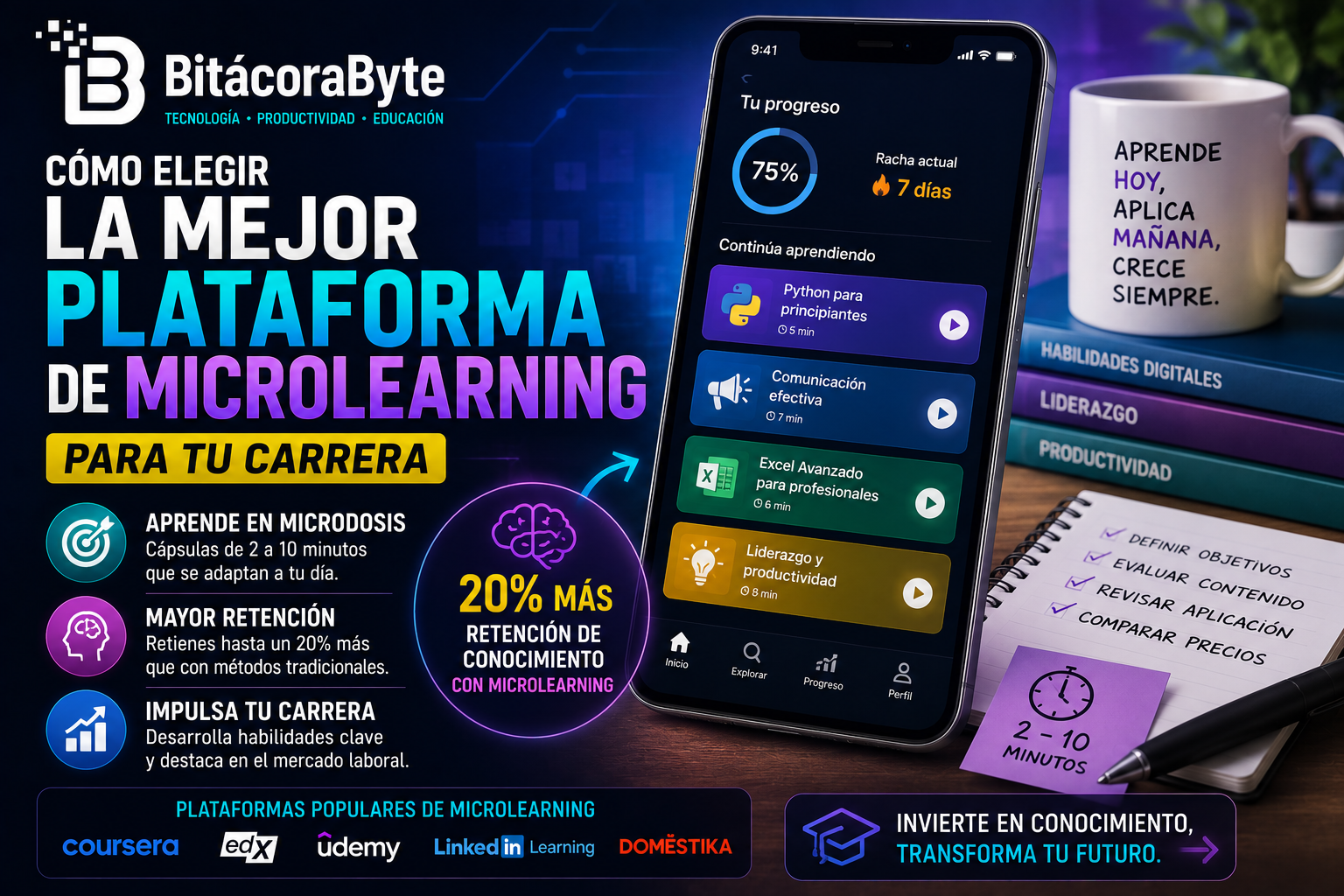 Cómo elegir la mejor plataforma de microlearning para tu carrera