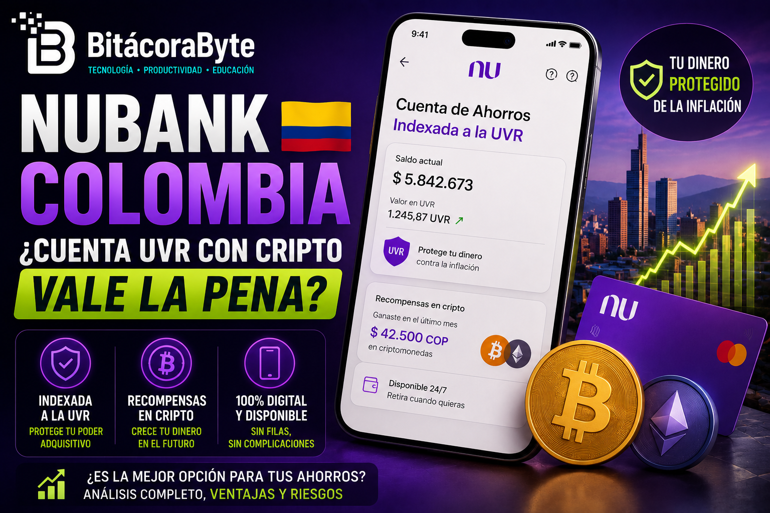 Nubank Colombia: ¿Cuenta UVR con Cripto vale la pena?