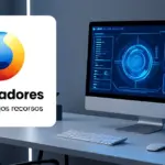 Laptop antigua navegando rápido con un navegador ligero en pantalla