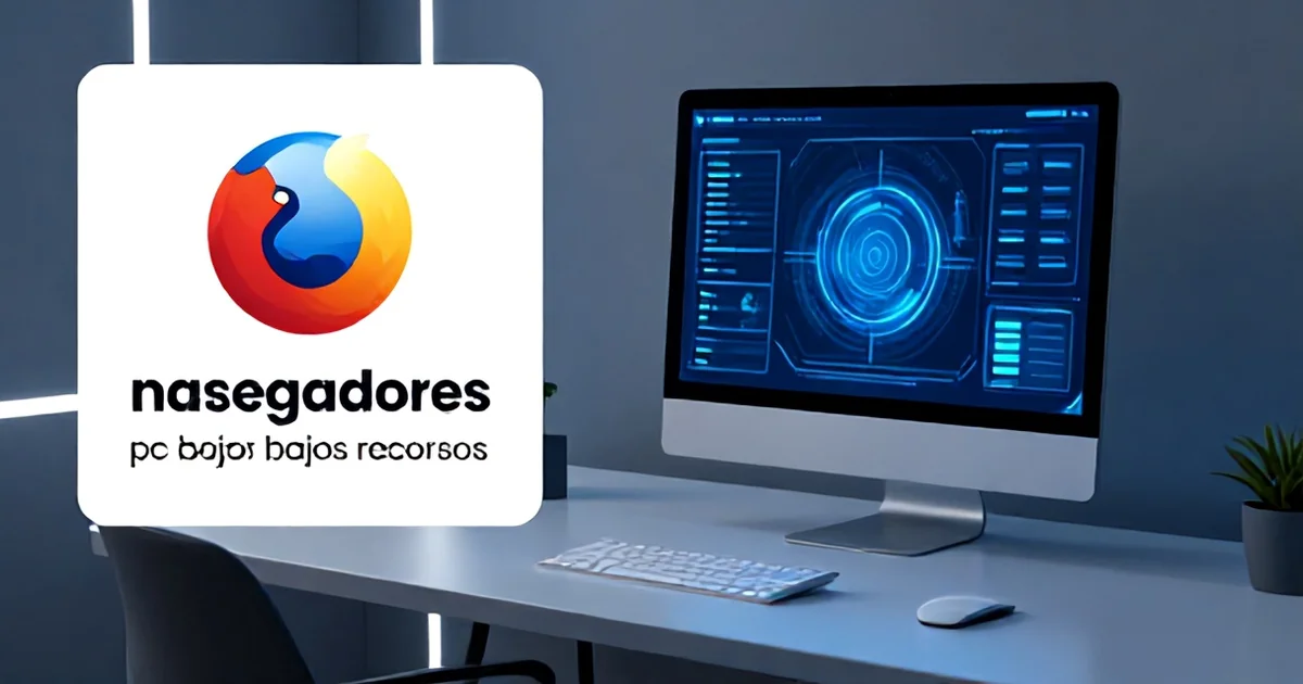 Laptop antigua navegando rápido con un navegador ligero en pantalla